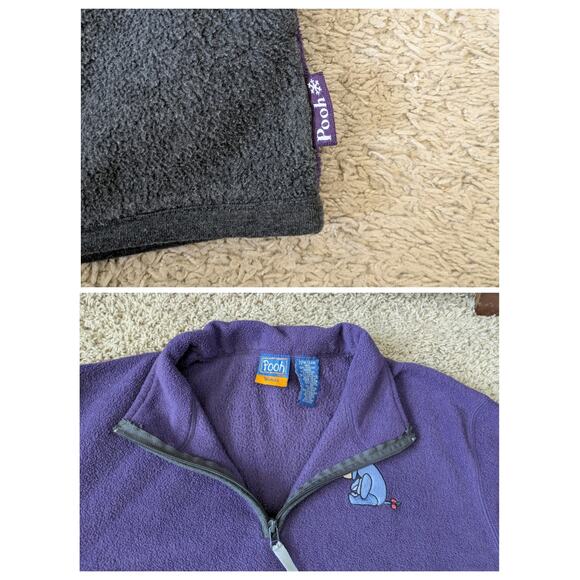 Vintage Disney Eeyore 1/4 Zip Fleece Womens 22W Purple Winter Pooh Igor Holiday - Picture 7 of 8
